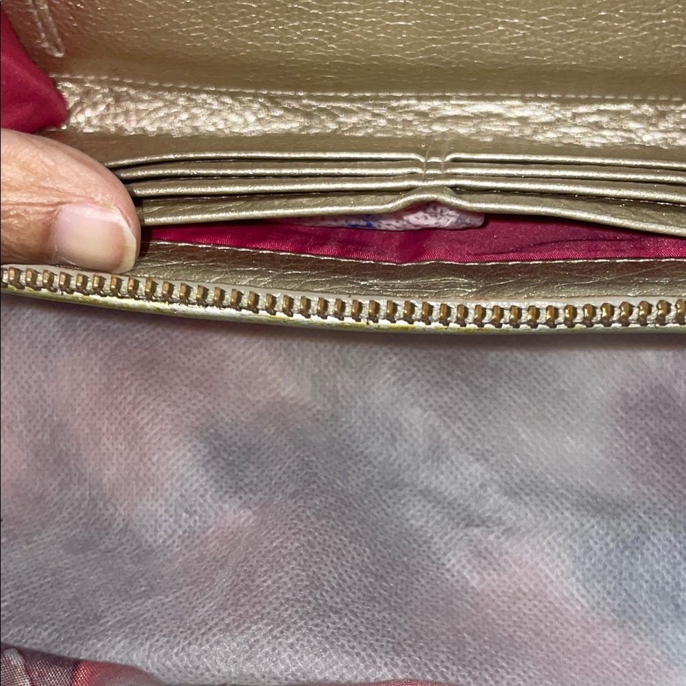 Coach Poppy Colorful Patterned Wallet/Wristlet with Gold Accents - Picture 3 of 13
